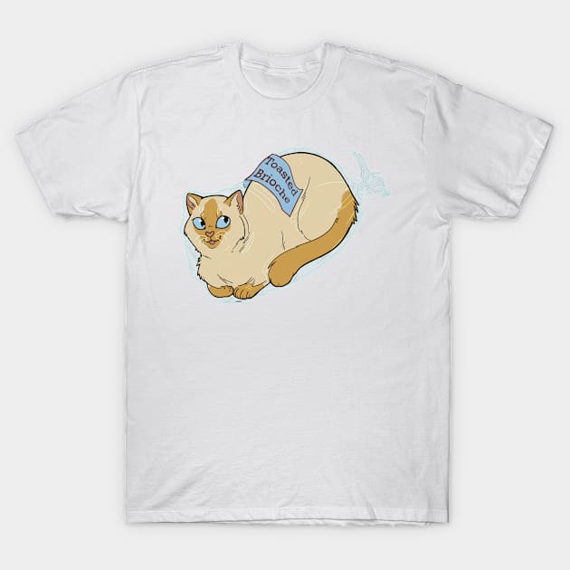 Catloaf: Toasted Brioche (Flame point Siamese) T-Shirt by Quincely's Curiosity Shop